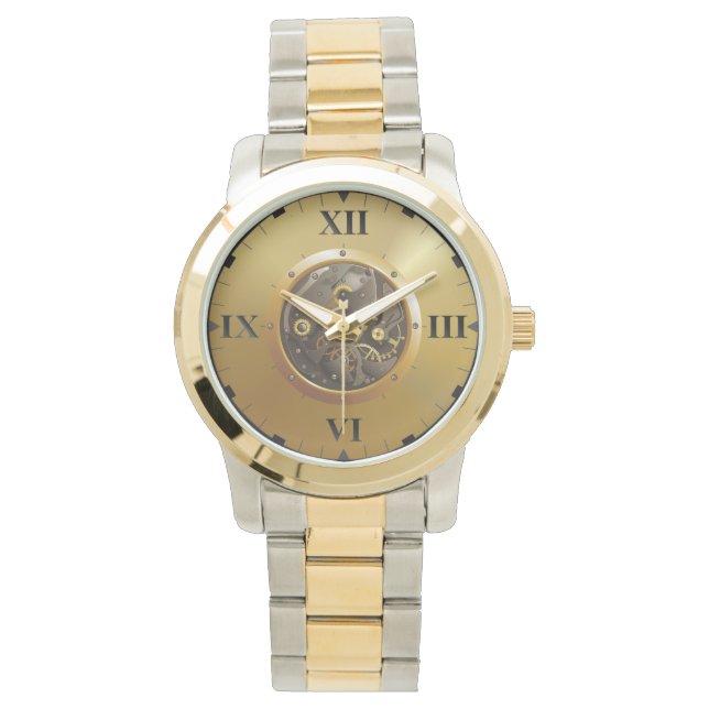 Pulsera mecanismo de reloj con dial romano (Anverso)