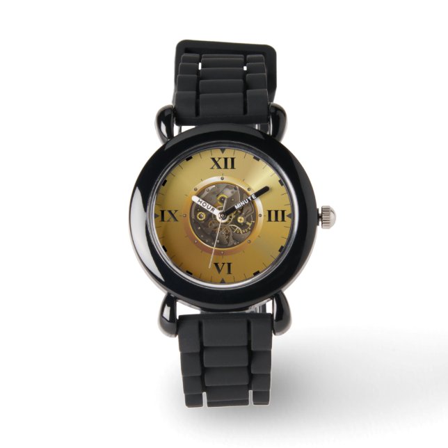 Pulsera mecanismo de reloj con dial romano (Anverso)