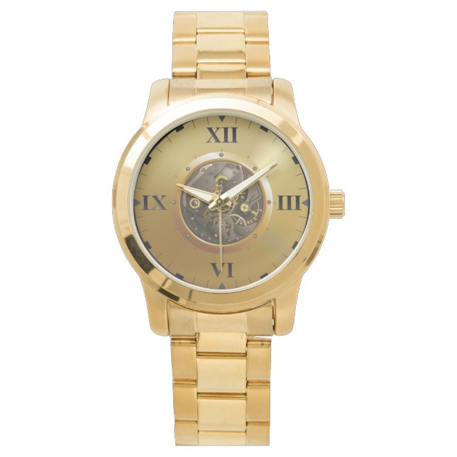 Pulsera mecanismo de reloj con dial romano (Anverso)