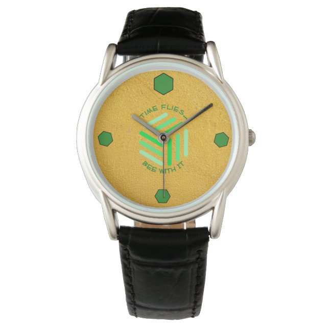 Pulsera Moderno reloj de hexágonos inspirado en las abejas (Anverso)