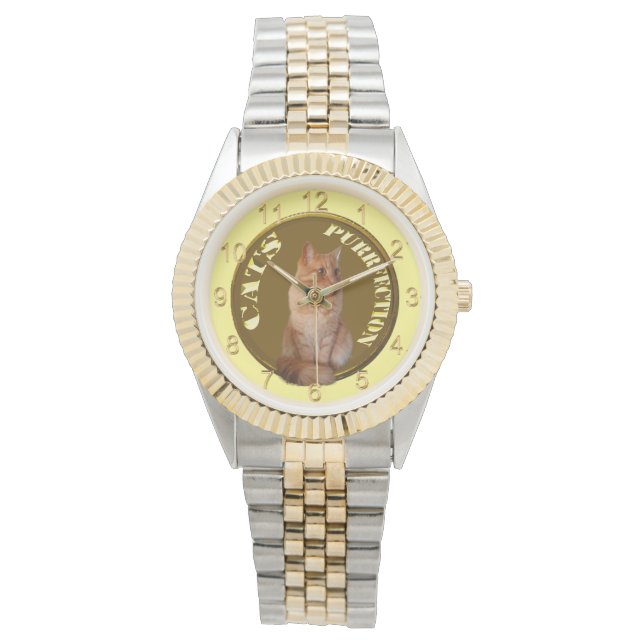 Pulsera Moneda de oro Ginger Cat, reloj Unisex (Anverso)