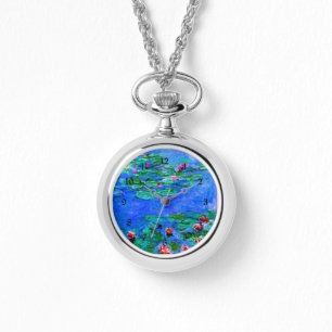 Pulsera Monet - Reloj de lirios de agua (rojo)