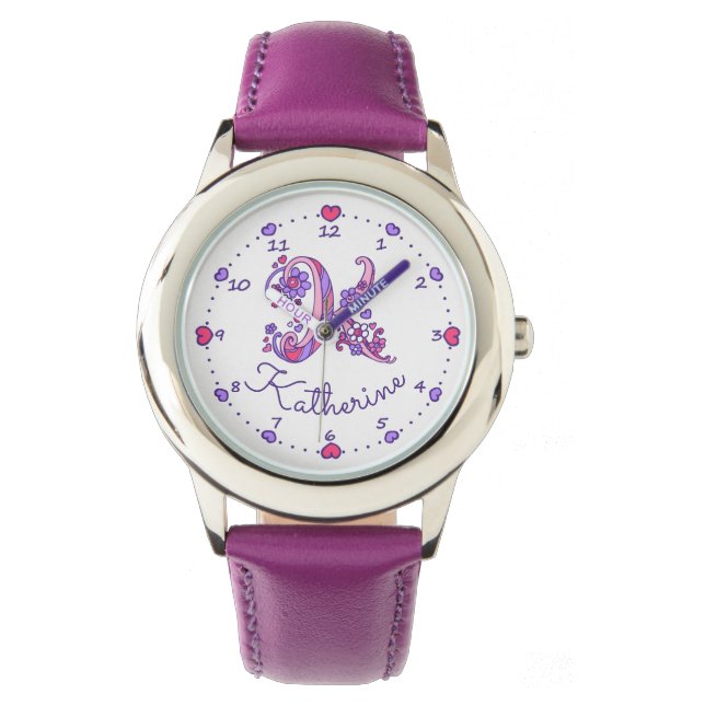Pulsera Monograma chicas K doodle arte Katherine reloj de  (Anverso)