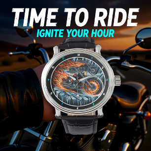 Pulsera Motocicletas en llamas, reloj de fragmentos de hie