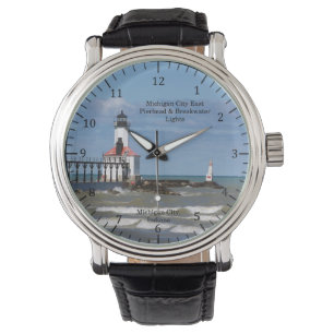 Pulsera Muelle del este de la ciudad de Michigan y reloj d