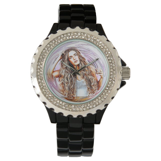 Pulsera Mujer ver banda de esmalte Mujer Reloj Esmalte Cry (Anverso)