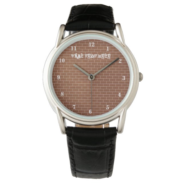 Pulsera Muro de ladrillo de reloj de texto de personalizad (Anverso)