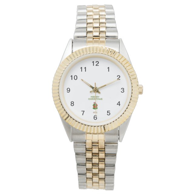 Pulsera Navidades Cupcake Unisex reloj de dos tonos (Anverso)