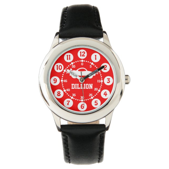 Pulsera Niños negros, rojo nombre reloj de muñeca (Anverso)