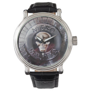Pulsera NITRO MILITIA reloj de cuero negro