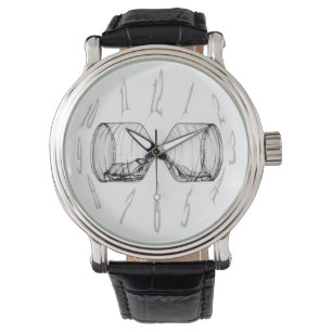 Pulsera Números del reloj y reloj de arena vertical que