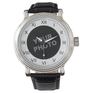 Pulsera Números romanos del reloj de encargo para hombre
