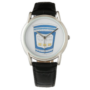 Pulsera NYC Deli feliz de servirte el reloj griego de la c