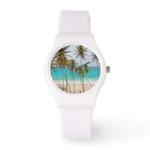 Pulsera Palmeras tropicales del reloj de la playa