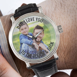 Pulsera Papá te ama al reloj de fotos de la tos y la espal