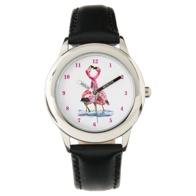 Pulsera Pareja de baile de tango Reloj flamenco rosa (Anverso)