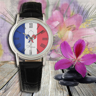 Pulsera Patriotas de la bandera francesa / reloj de la mod