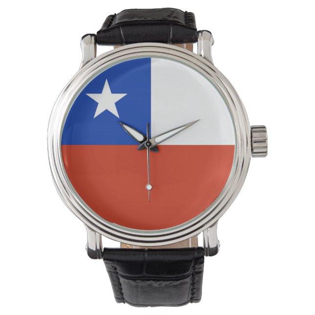 Pulsera Patriótico, reloj especial con bandera de Chile (Anverso)