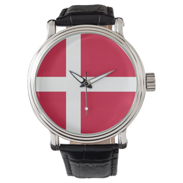 Pulsera Patriótico, reloj especial con bandera de Dinamarc (Anverso)