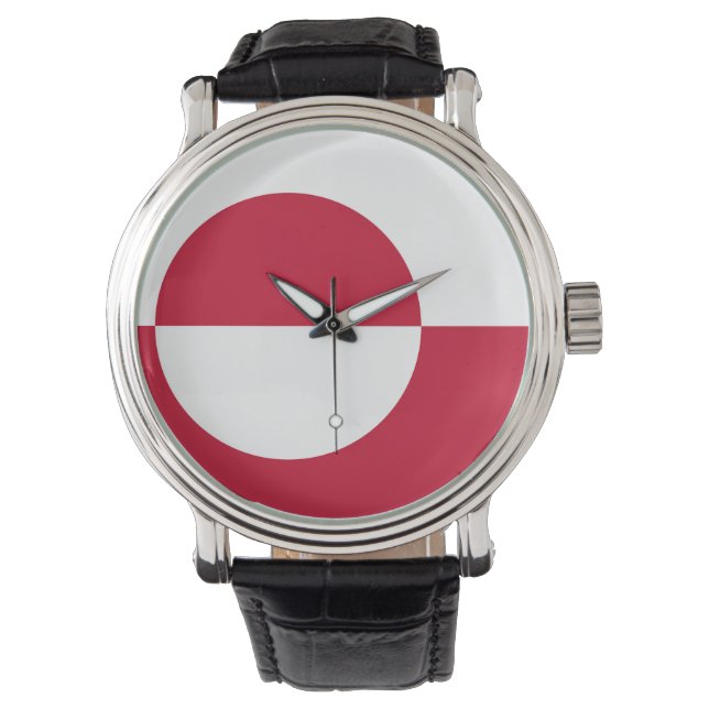 Pulsera Patriótico, reloj especial con bandera de Groenlan (Anverso)