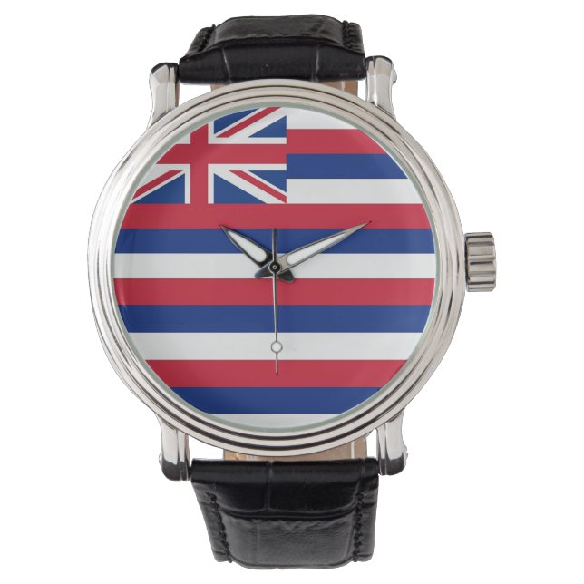 Pulsera Patriótico, reloj especial con bandera de Hawaii (Anverso)