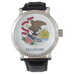 Pulsera Patriótico, reloj especial con bandera de Illinois