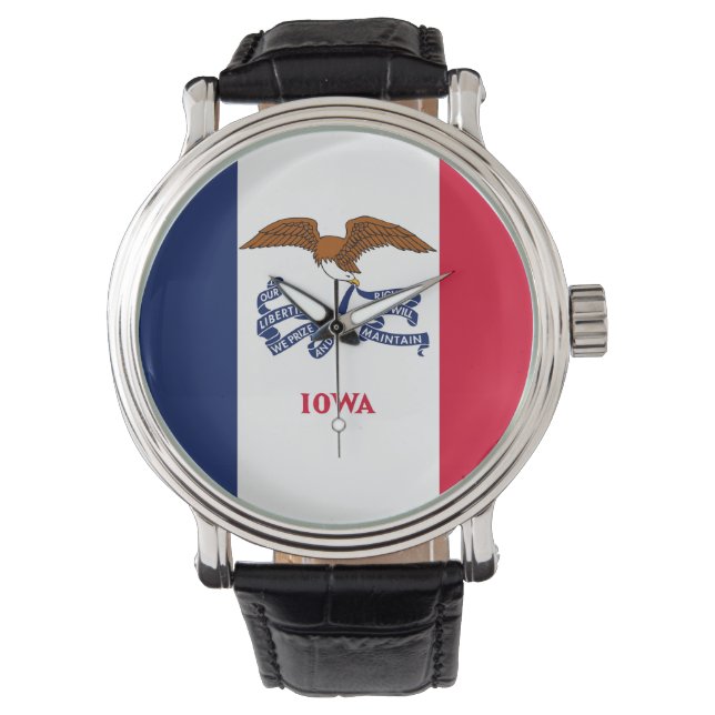Pulsera Patriótico, reloj especial con bandera de Iowa (Anverso)