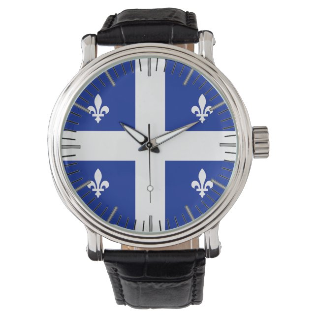 Pulsera Patriótico, reloj especial con bandera de Quebec (Anverso)