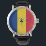 Pulsera Patriótico, reloj especial con bandera de Rumania<br><div class="desc">Añada un toque de orgullo rumano a sus accesorios con nuestro exclusivo reloj de mano con la bandera de Rumania! Diseñado con meticulosa atención a los detalles, este reloj de mano es más que sólo un reloj; es una celebración del legado y orgullo cultural de Rumania. El diseño vibrante muestra...</div>