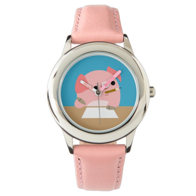 Pulsera Pequeño Personalizado de cerdo reloj de "bloqueo d (Anverso)