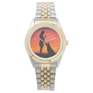 Pulsera perro y niña Reloj de pared