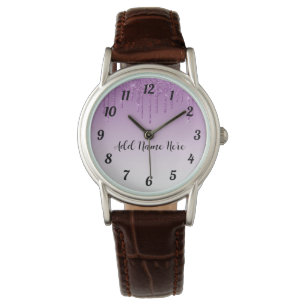 Pulsera Personaliza tu propio reloj Purpurina de goteo púr