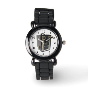 Pulsera Personalizado de cámara antigua reloj Purpurina pl