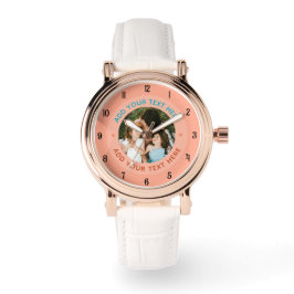 Pulsera ⌚ Personalizado de foto y reloj de texto para ella