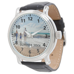 Pulsera Personalizado foto familia verano reloj de texto d