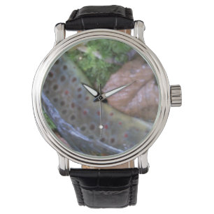 Pulsera Piel de trucha marrón, reloj de pesca con mosca
