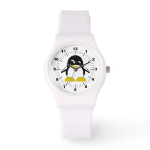 Pulsera Pingüino de reloj de silicio blanco pingüino para