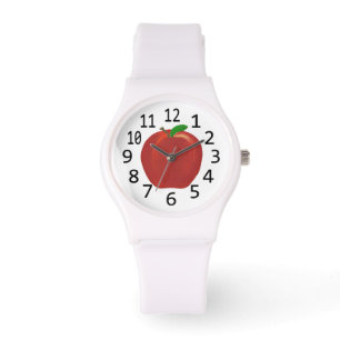 Pulsera Pintura roja de Apple y reloj de los números