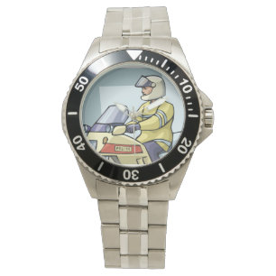 Pulsera Policía En Un Reloj De Motocicletas