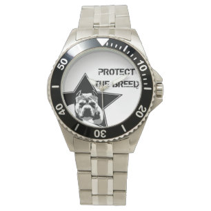 Pulsera Proteja el reloj del pitbull de la raza - acero