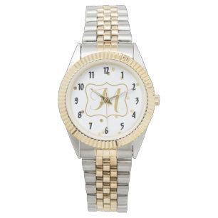 Pulsera Purpurina de oro Confetti Dot Pol Monograma Reloj