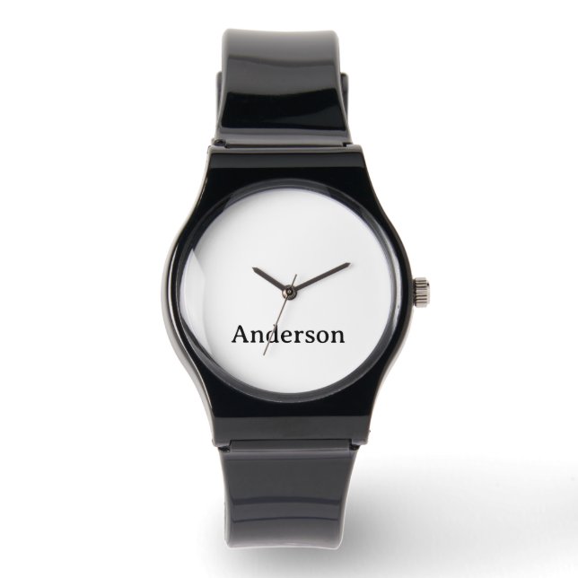 Pulsera Reemplazar Texto Correa de Silicona Reloj Negro (Anverso)