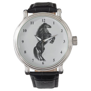 Pulsera Regalo de reloj de caballos salvajes en posición v