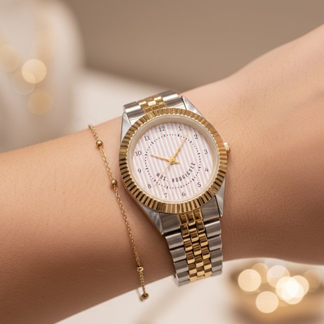 Pulsera Regalo de reloj personalizado para ella en anivers (Elegant Mr & Mrs Watch – Personalized Couple Gift for Weddings, Anniversaries & Birthdays)