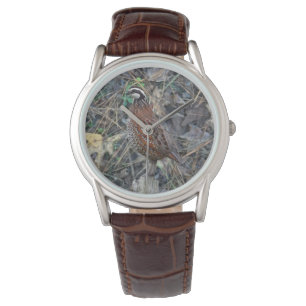 Pulsera Regalos de caza de codorniz blanco Bobwhite, reloj
