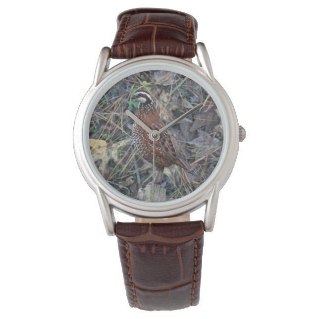 Pulsera Regalos de caza de codorniz blanco Bobwhite, reloj (Anverso)
