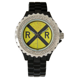Pulsera Reloj amarillo del Rótulo de la travesía de