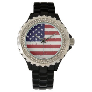 Pulsera Reloj americana de la bandera americana