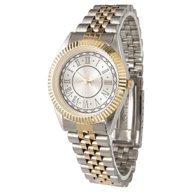 Pulsera Reloj Analógico Clásico de Dos Tonos para Mujeres (Angular)