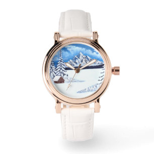Pulsera Reloj Antiguo de Rosa Dorada Winter Wonder